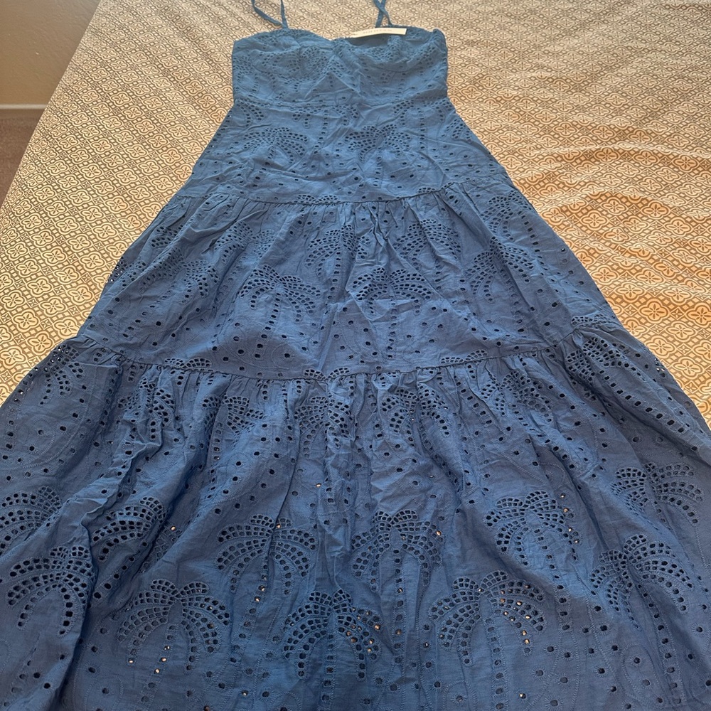 RIHOAS Blue Spaghetti Strap Maxi Sundress